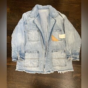 MNML Denim Jacket notch lapel blazer unisex XL